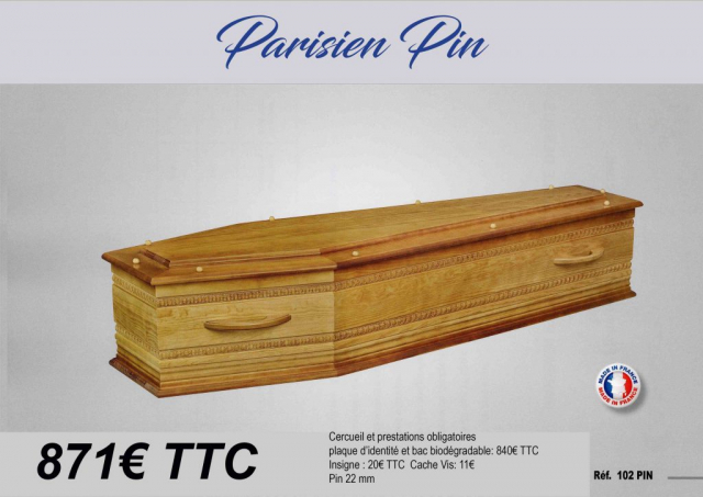 Cercueil Parisien Pin